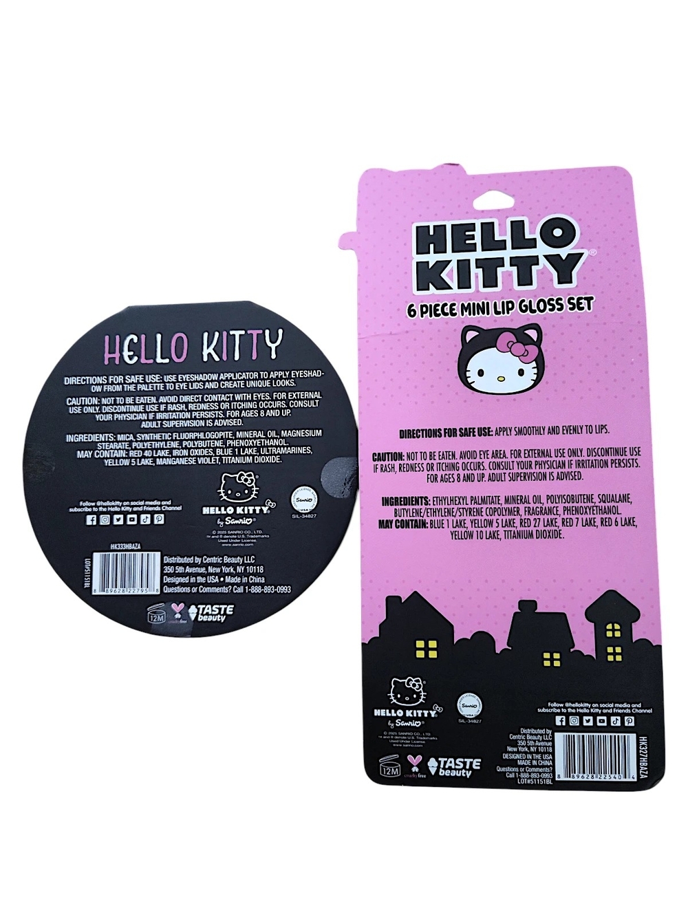 🆕 Hello Kitty Mini Lip Gloss Dry Set & Eye Shadow Bundle - Picture 3 of 6